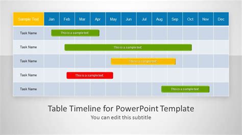 Table Timeline Template for PowerPoint - SlideModel