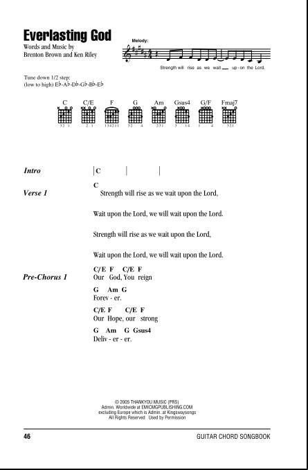 Everlasting God - Guitar Chords/Lyrics | zZounds