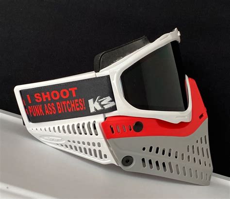 Custom White Red Gray JT Proflex Paintball Mask Goggle w/ Smoke Thermal ...