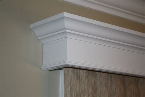 dining room cornice | Wooden valance, Blinds design, Wood cornice