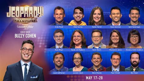 'Jeopardy!' Sets Tournament of Champions With Buzzy Cohen as Guest Host