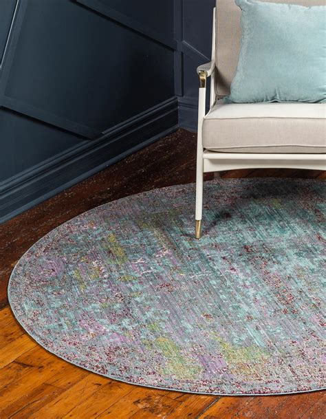 Blue 6' x 6' Aqua Round Rug | Area Rugs | eSaleRugs