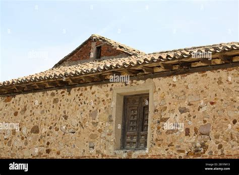 Typical architecture in old town outside of Madrid Stock Photo - Alamy