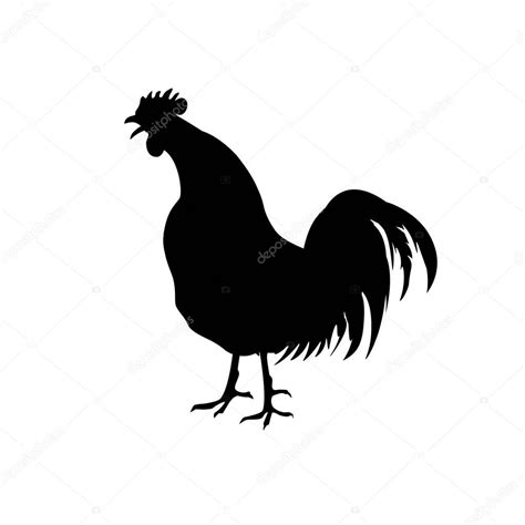 Rooster crowing silhouette | Rooster crowing silhouette — Stock Vector ...