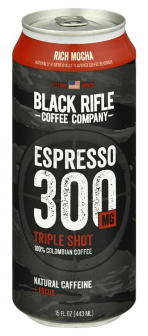 Black Rifle Coffee Espresso 300mg Triple Shot, Rich Mocha, 15oz, Can ...