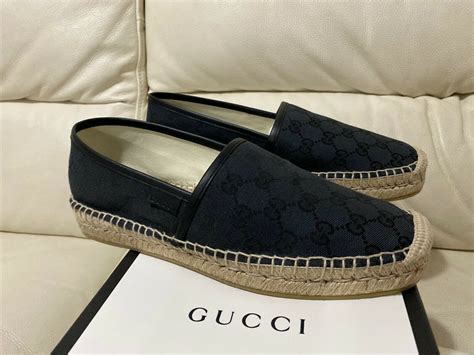 GUCCI DOUBLE G LOGO BLACK MENS ESPADRILLES SHOES SIZES UK 6.5 7.5 8 9 ...