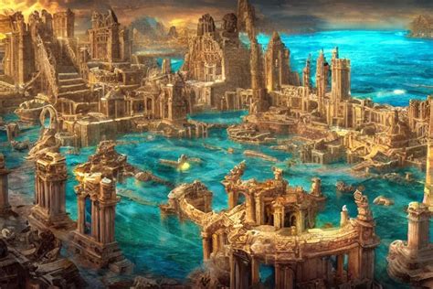 the ancient lost city of atlantis and its inhabitants, | Stable Diffusion