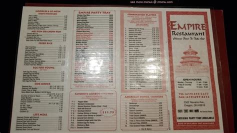 Online Menu of Empire Restaurant Restaurant, Oregon, Ohio, 43616 - Zmenu