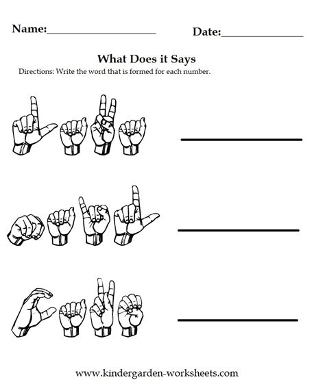 Sign Language Activities And Worksheets