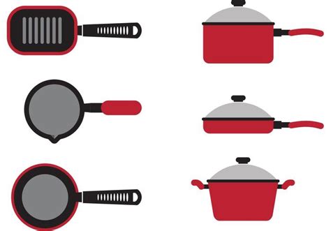 Red Cooking Pan Vectors - Download Free Vector Art, Stock Graphics & Images