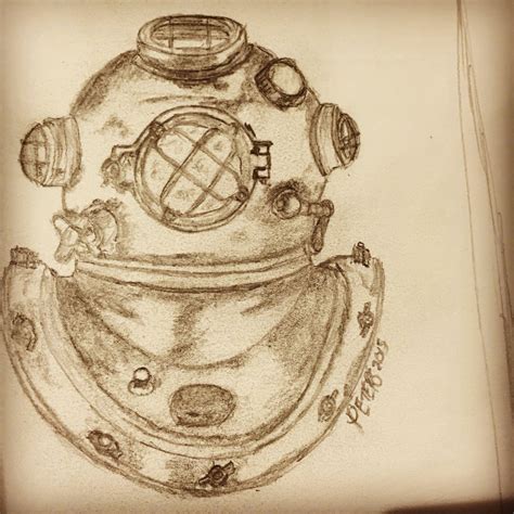 Divers Helmet Drawing at GetDrawings | Free download