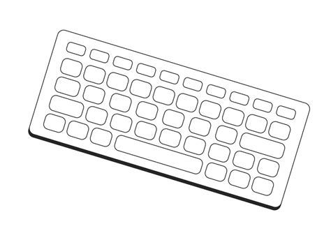 Computer keyboard flat monochrome isolated vector object. Input device ...