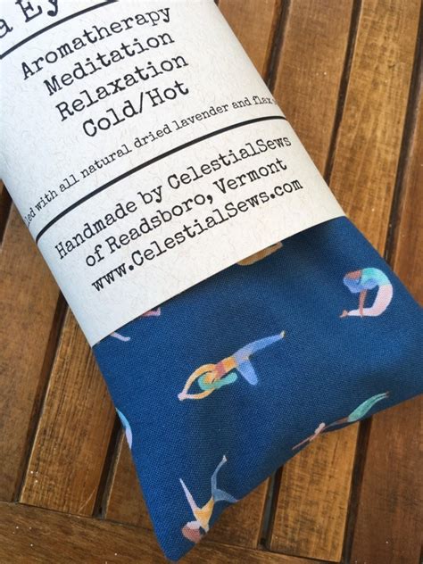 Lavender Weighted Eye Pillow in Yoga Poses Print Aromatherapy | Etsy