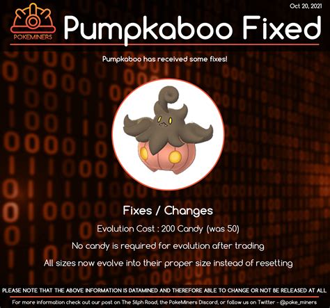 Pumpkaboo Evolution Fixes/Changes : r/TheSilphRoad