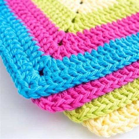 Colorful Solid Granny Square Dishcloth Crochet Pattern – I Love Stitches