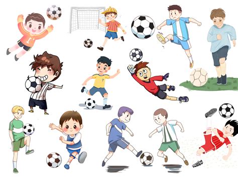 Kids Playing Football Clip Art