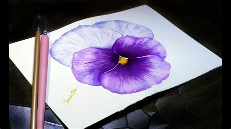 How to Paint Pansy Flower | Pansy Painting in Watercolor - YouTube