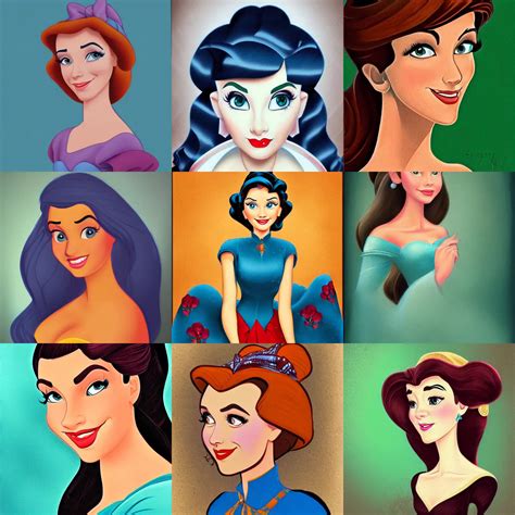 beautiful woman portrait, classic disney art style | Stable Diffusion ...