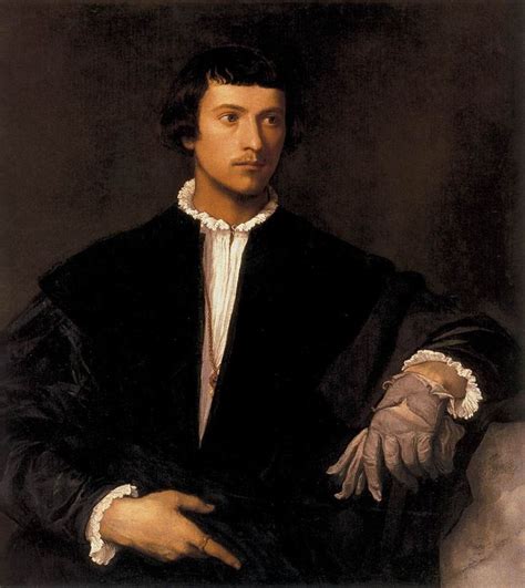 Titian Man with a Glove 1520 Painting | Renaissance portraits ...