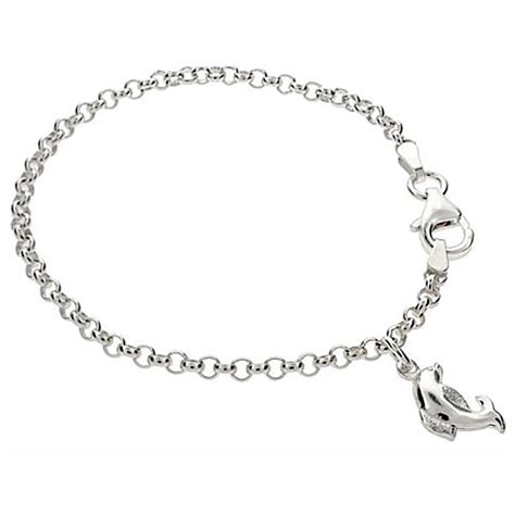 Kid's Sterling Silver Dolphin Charm Bracelet | Eve's Addiction®