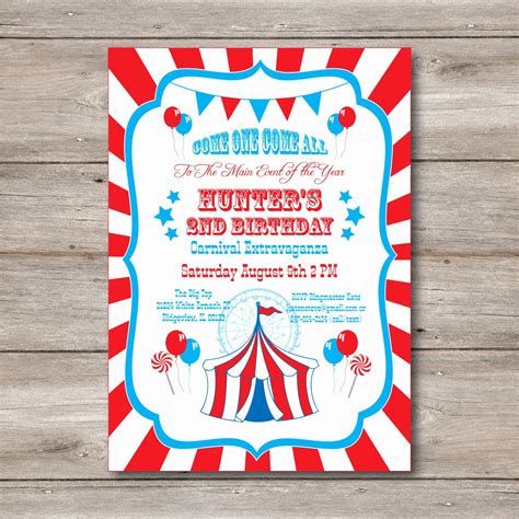 Carnival theme Party Invitations Elegant Carnival Invitation with Ed ...