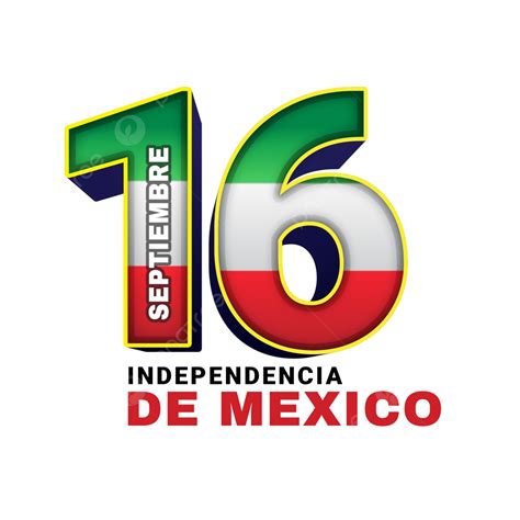 Día De La Independencia De México 16 De Septiembre Con Bandera PNG ...