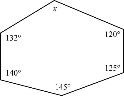 Solve for the missing angle. Use known facts about angles of a hexagon ...