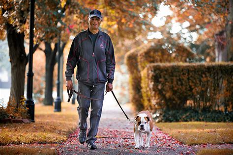 Man Walking Dog Fall Colors Photograph by Jay Dreifus - Pixels