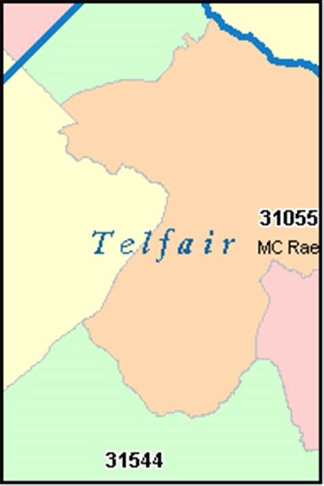 TELFAIR County, Georgia Digital ZIP Code Map