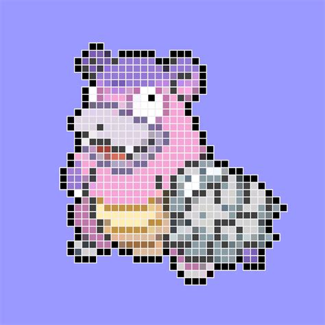 Slowbro de Galar sprite/patrón/diseño Hamabeads | Sprite, Patrones ...