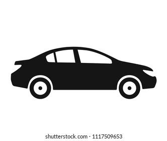 Side View Car Icon Sedan Silhouette Stock Vector (Royalty Free ...