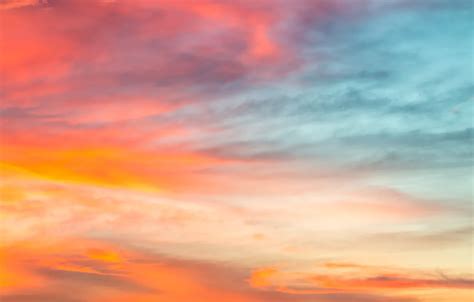 Wallpaper the sky, clouds, sunset, colorful, rainbow, sky, sunset ...