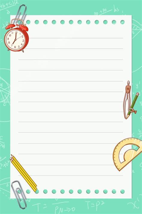 Simplifying Math With A Touch Of Green Page Border Background Word ...