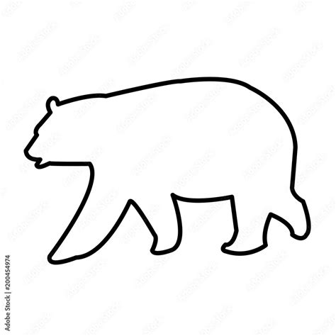 black bear outline clip art on white background Stock Vector | Adobe Stock