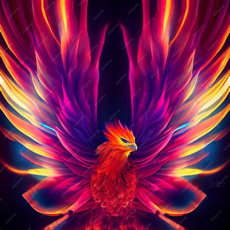 Premium Photo | Phoenix bird on fire mythological fenix bird with ...