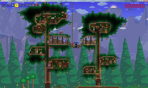 Living wood tree house : r/Terraria