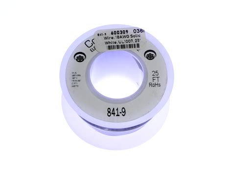 Wire, 18AWG Solid - White, 7.6M (25') - Solarbotics Ltd.