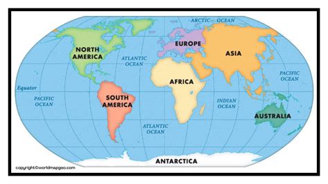 World Map Oceans And Continents Printable Free Printable Maps ...