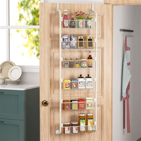 Smart Design Over The Door Pantry Organizer Rack W/ Baskets Steel Resin ...