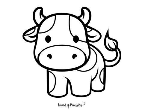 Cow coloring pages, Cow colour, Easy coloring pages