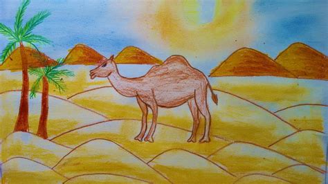 Camel In Desert Drawing at PaintingValley.com | Explore collection of ...