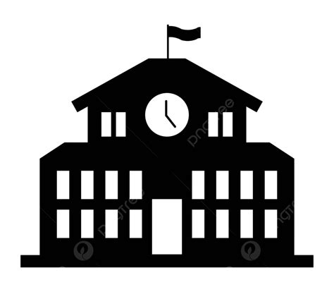 Edificio De La Escuela Icono Escuela Silueta Ciudad Vector PNG ,dibujos ...