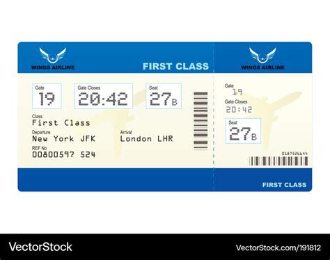 Plane ticket Royalty Free Vector Image - VectorStock