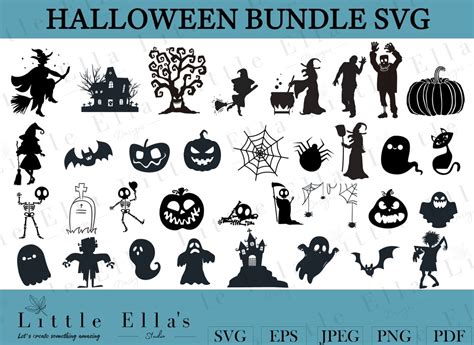 Halloween Silhouette SVG Bundle, Halloween SVG, Halloween Party SVG ...