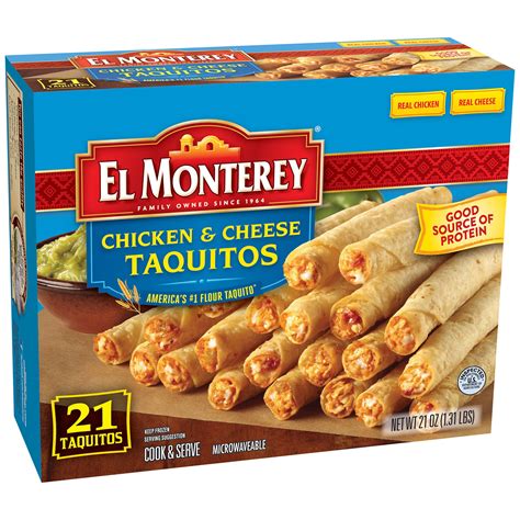 El Monterey® Chicken & Cheese Taquitos 21 ct Box - Walmart.com