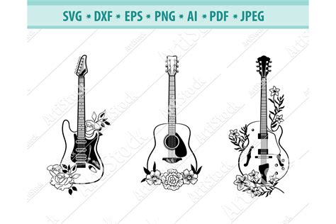 Acoustic Guitar Svg, Forest, Sound Of Nature Svg, Mountain River ...