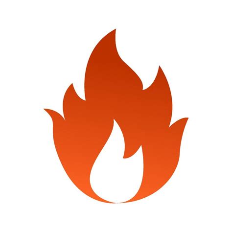 Simple fire flame symbol vector illustration isolated on white ...