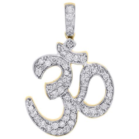 10K Yellow Gold OM Pendant 1 ct. t.w. | Om pendant, Om symbol, Silver labs