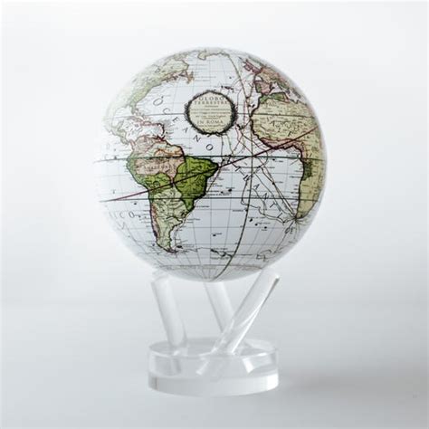 Mova Globe Antique Terrestrial White - 6" - Silverland's Hallmark