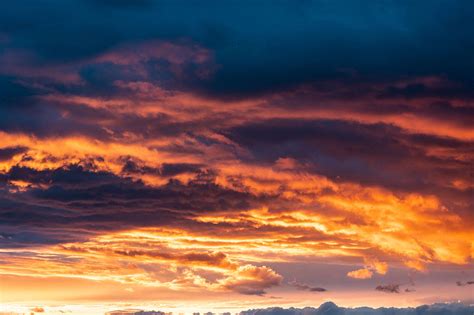 Beautiful Golden Clouds After Sunset Free Stock Photo | picjumbo